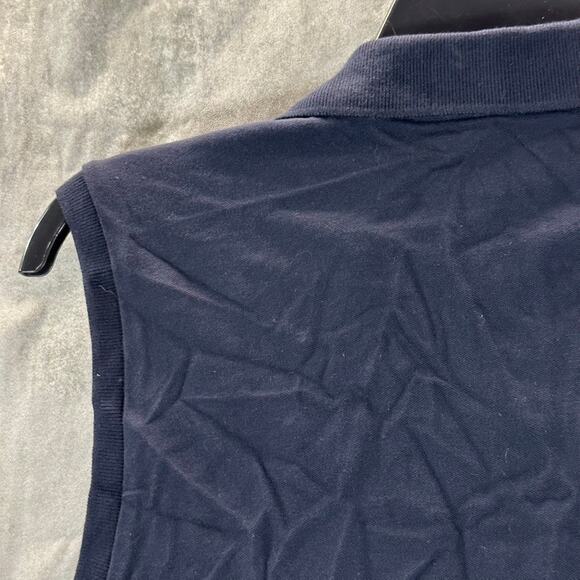 TOMMY HILFIGER Women's Navy Half-Zip Sleeveless Polo Shirt SZ L - Picture 5 of 9